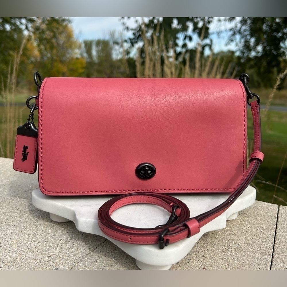 Coach 1941 Dinky Crossbody 20215 Dahlia Pink Rose Calfskin Leather EUC - Picture 17 of 17